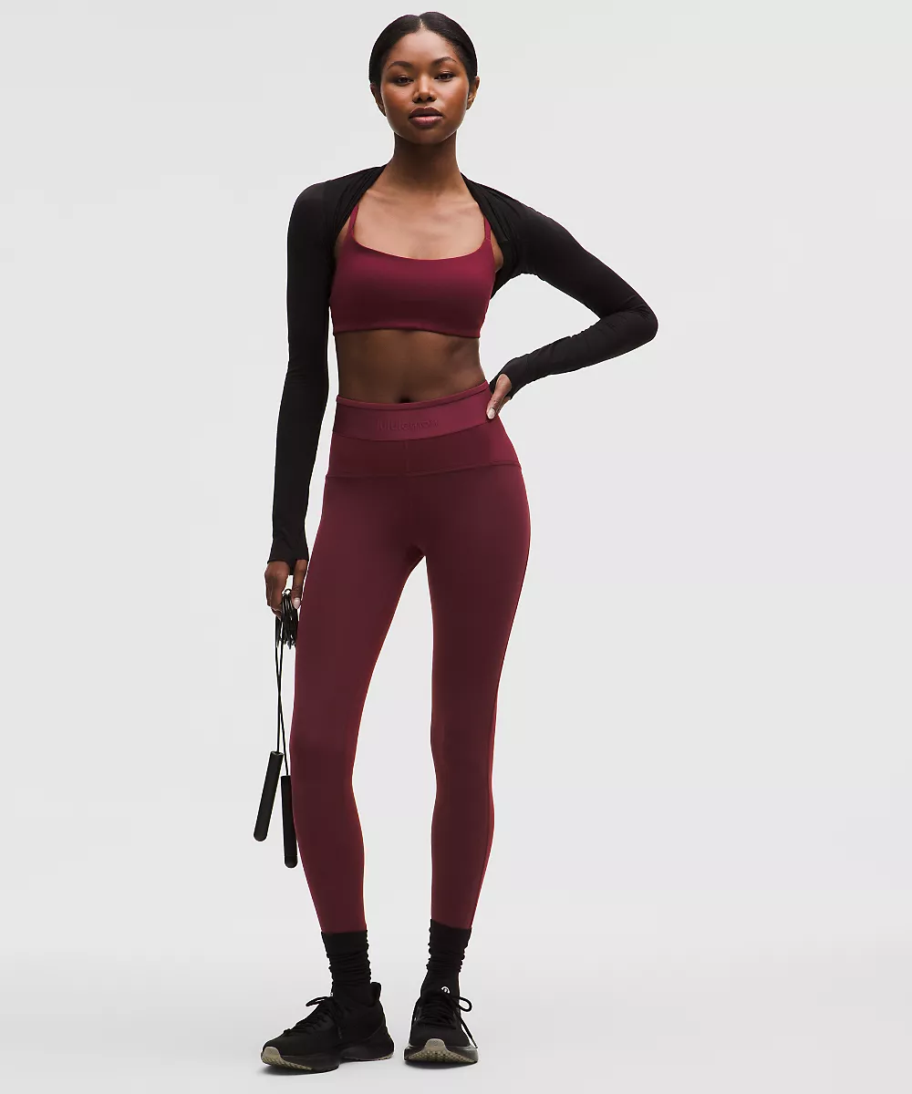License to Train legging taille haute 25" *Logo — Burgundy Bay, view 1