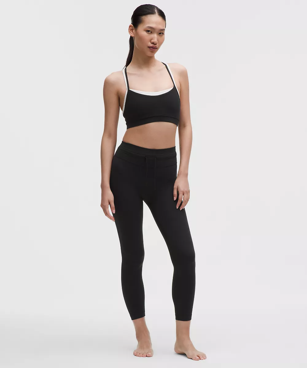 Groove legging taille haute à cordon 25" — Black, view 1