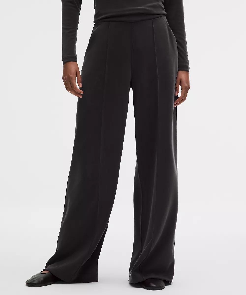 Pantalon Softstreme à plis taille haute jambe large *Regular — Black, view 2