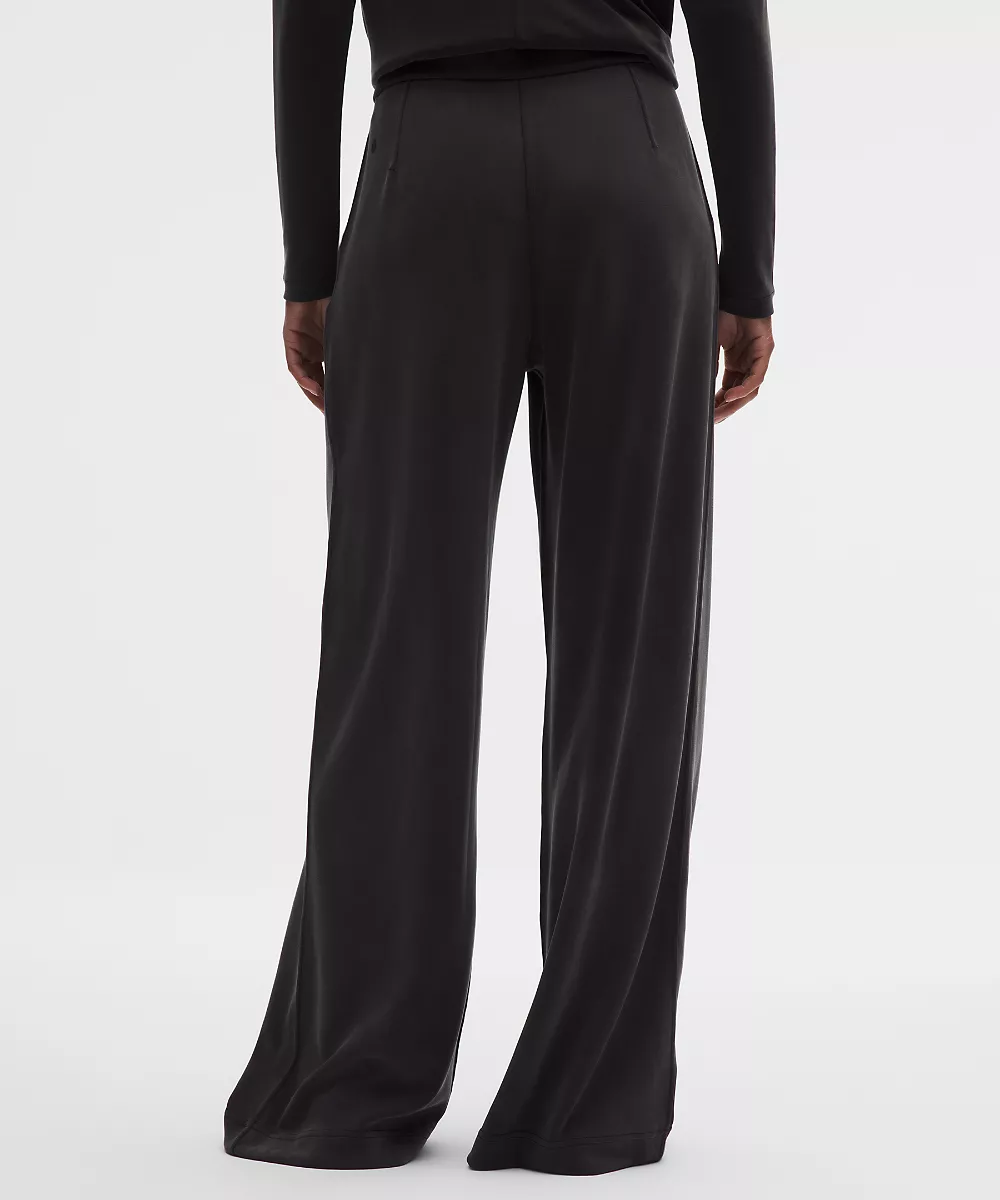 Pantalon Softstreme à plis taille haute jambe large *Regular — Black, view 3