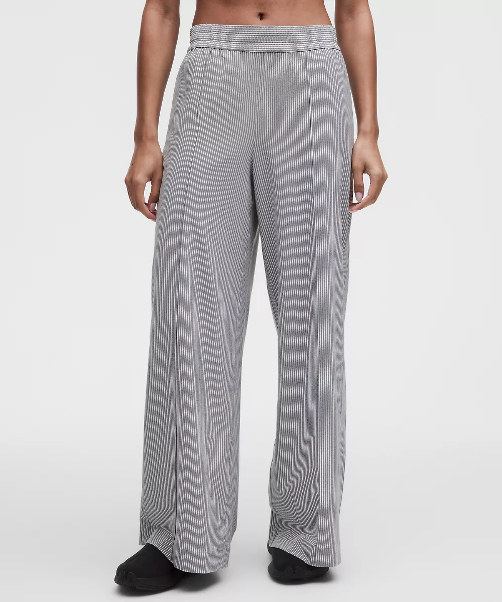 Pantalon taille mi-haute Breezily *Short — Hype Stripe Raceway Grey White, view 2