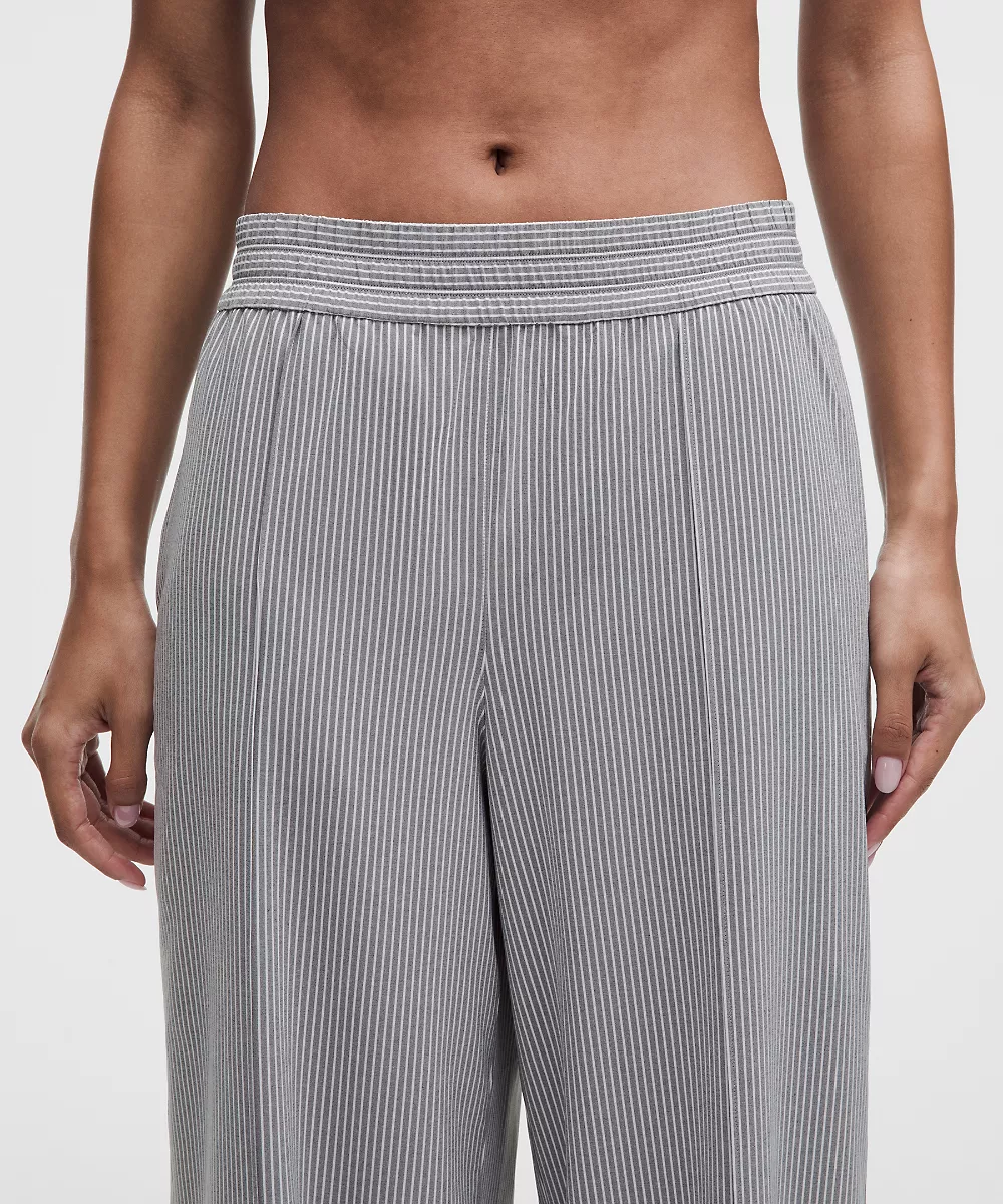 Pantalon taille mi-haute Breezily *Short — Hype Stripe Raceway Grey White, view 4