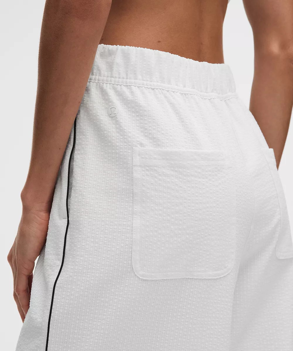 Pantalon plissé taille haute WovenAir en seersucker *Regular — White/White, view 5
