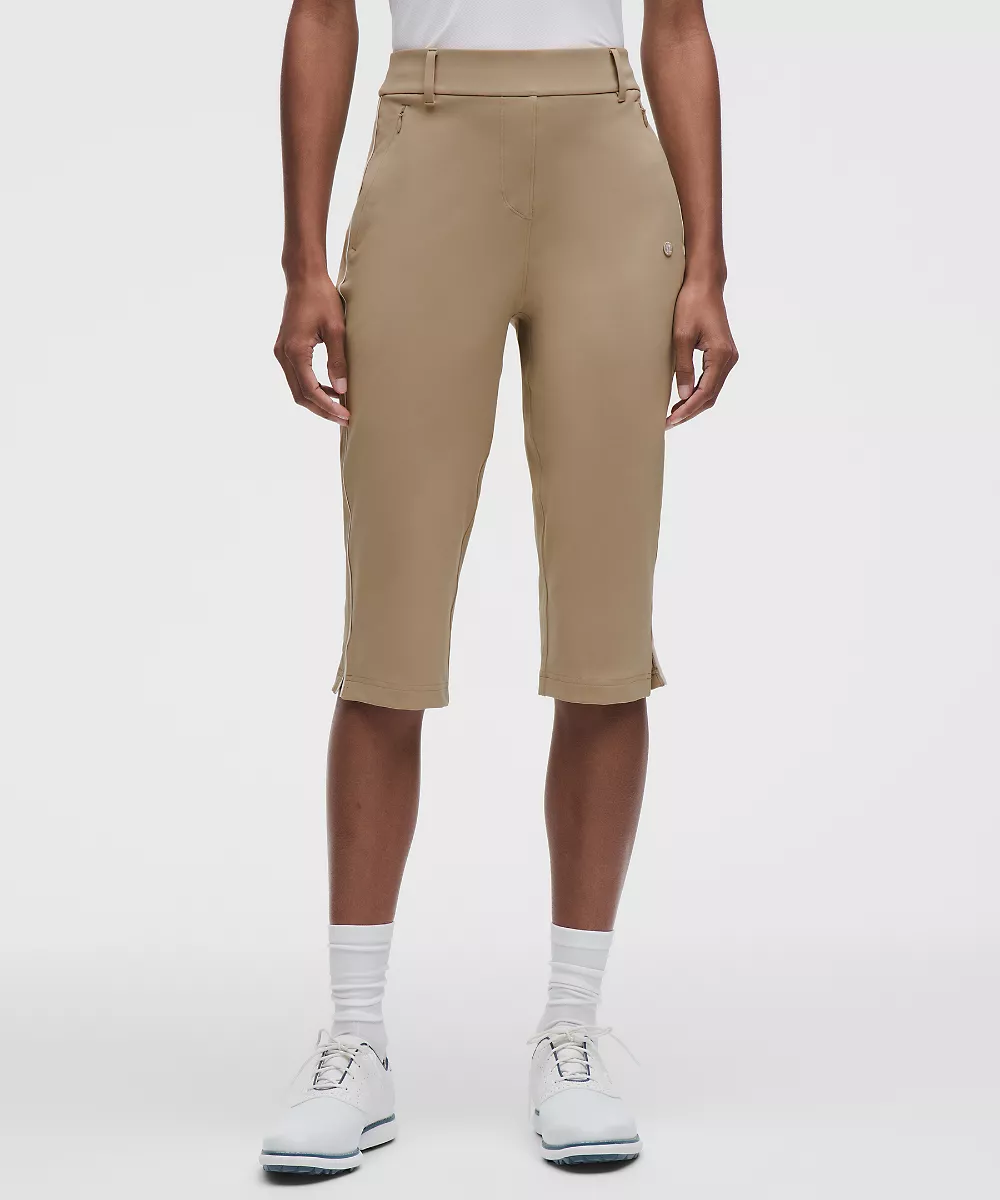 Pantalon de golf court taille haute à enfiler 16" — Wacky Khaki/Light Ivory, view 2