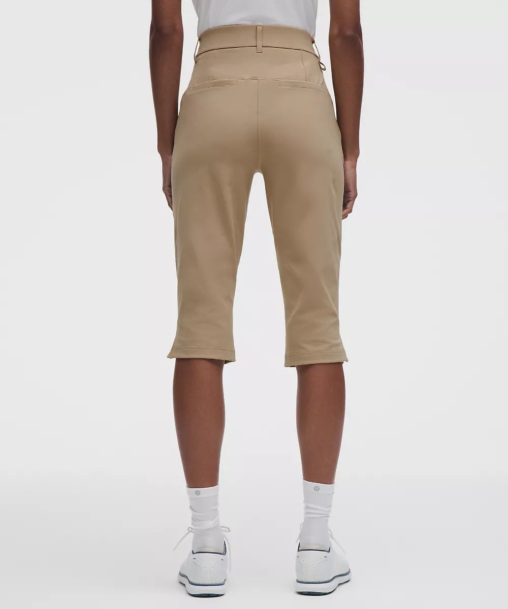 Pantalon de golf court taille haute à enfiler 16" — Wacky Khaki/Light Ivory, view 3