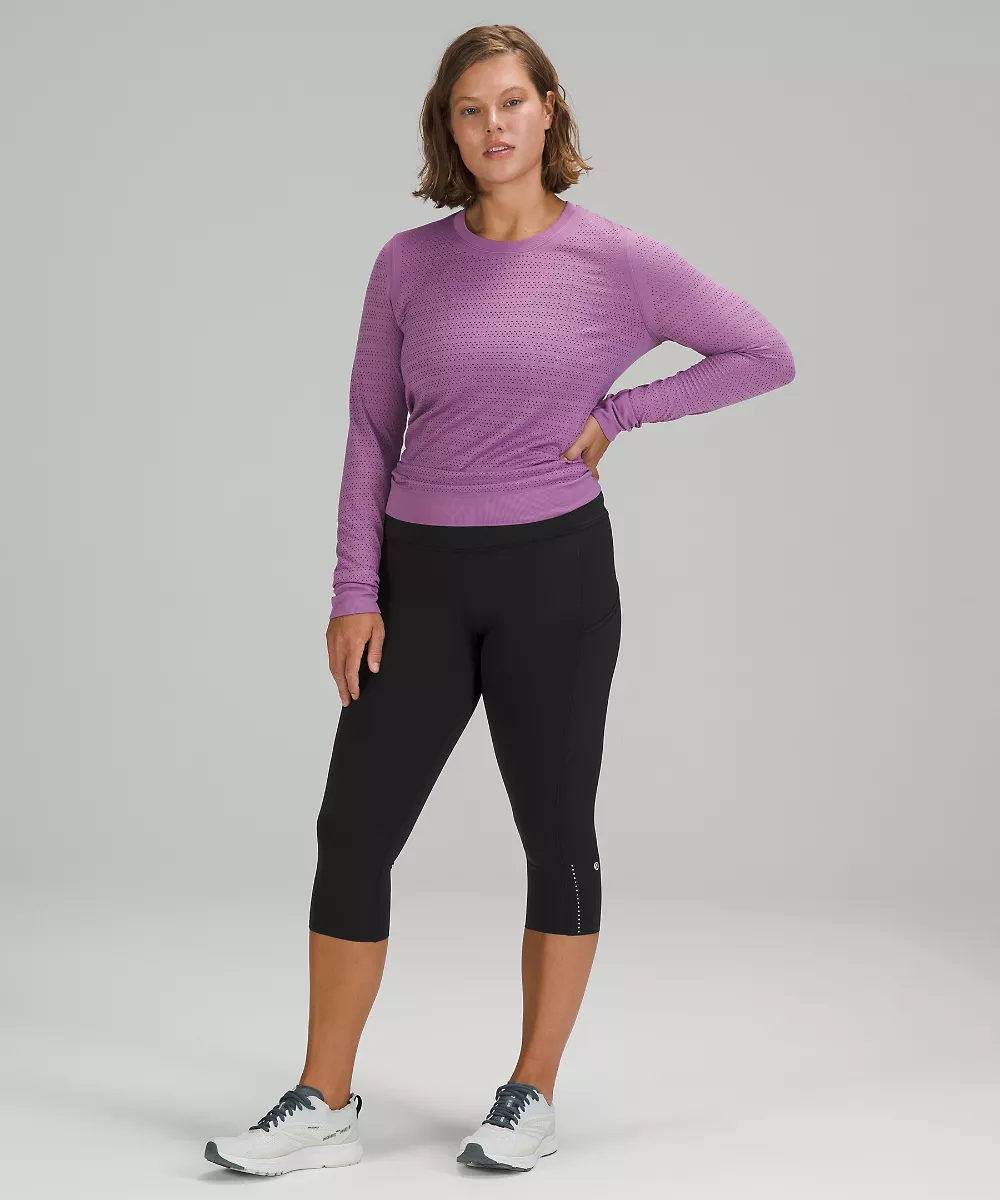 Legging court Fast and Free taille haute 19" *7 poches — Black, view 2