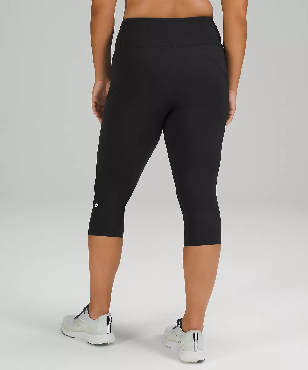 Legging court Fast and Free taille haute 19" *7 poches — Black, view 3