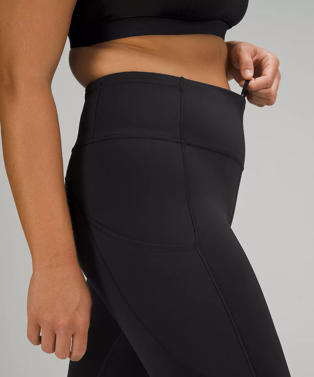 Legging court Fast and Free taille haute 19" *7 poches — Black, view 4
