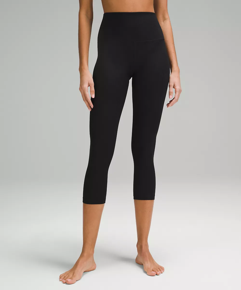 lululemon Align™ corsaire taille haute côtelé 23" — Black, view 1
