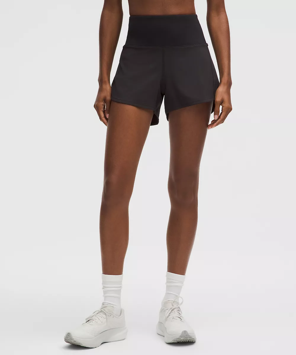 Short Speed Up taille haute doublé 4" — Black, view 2