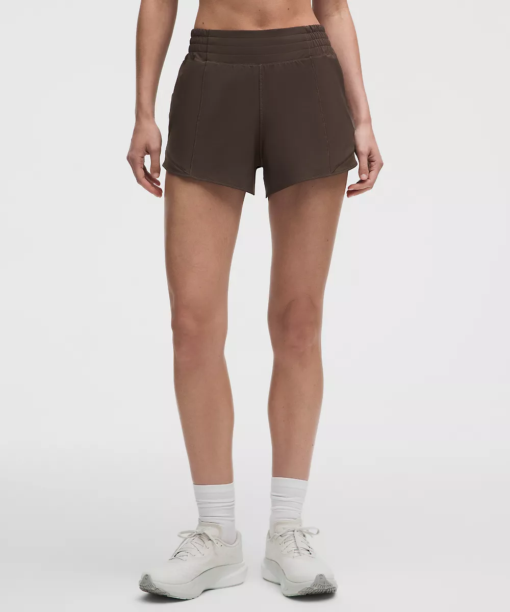 Hotty Hot short doublé taille haute 4" — Walnut Crunch, view 2