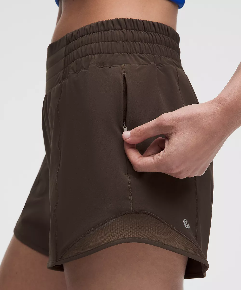 Hotty Hot short doublé taille haute 4" — Walnut Crunch, view 5