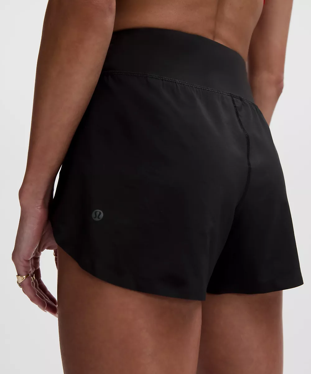 Short fendu Fast and Free taille haute coupe classique 3" — Black, view 5