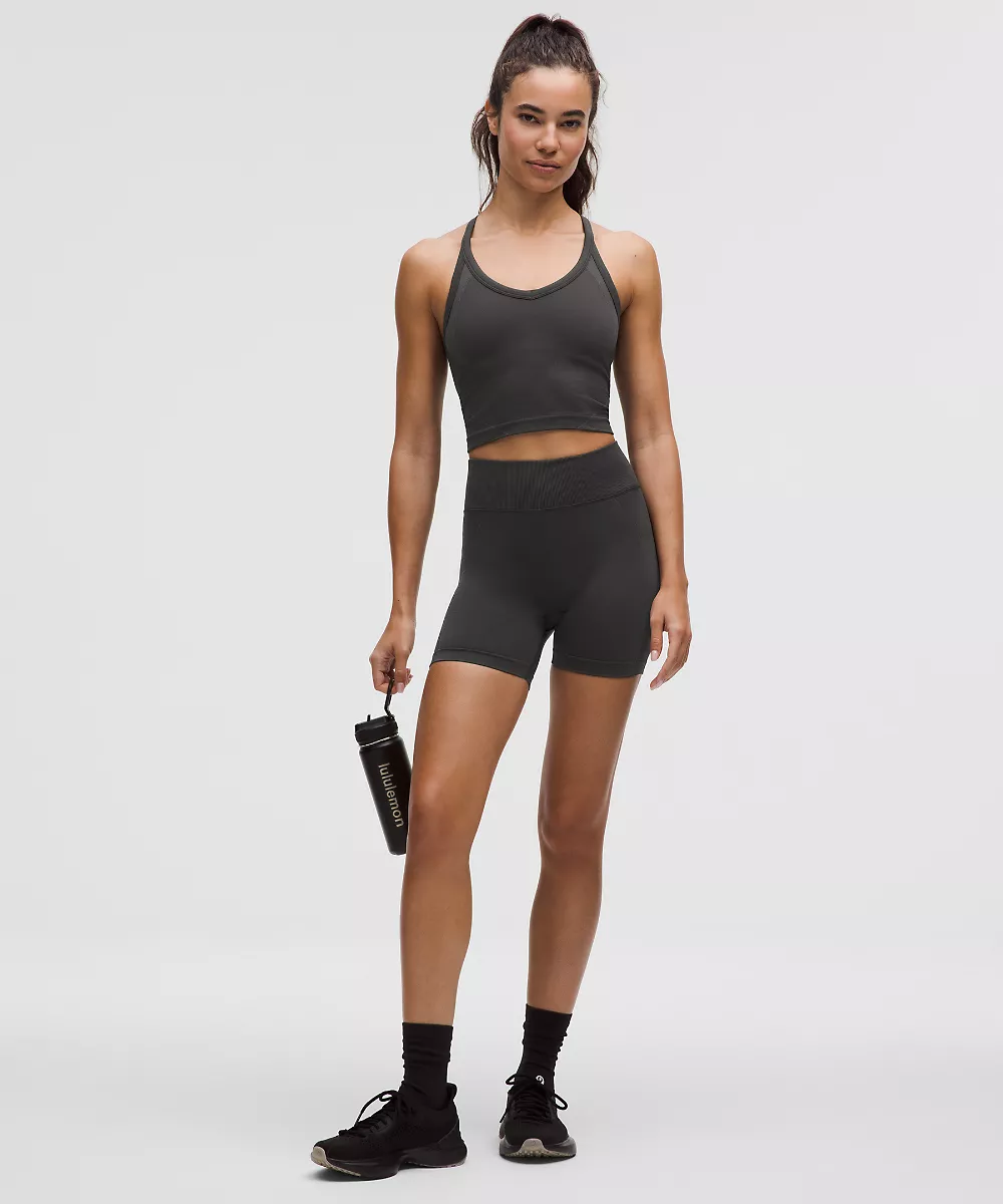 Short d'entraînement Get Low taille haute 5" — Black/Graphite Grey, view 1