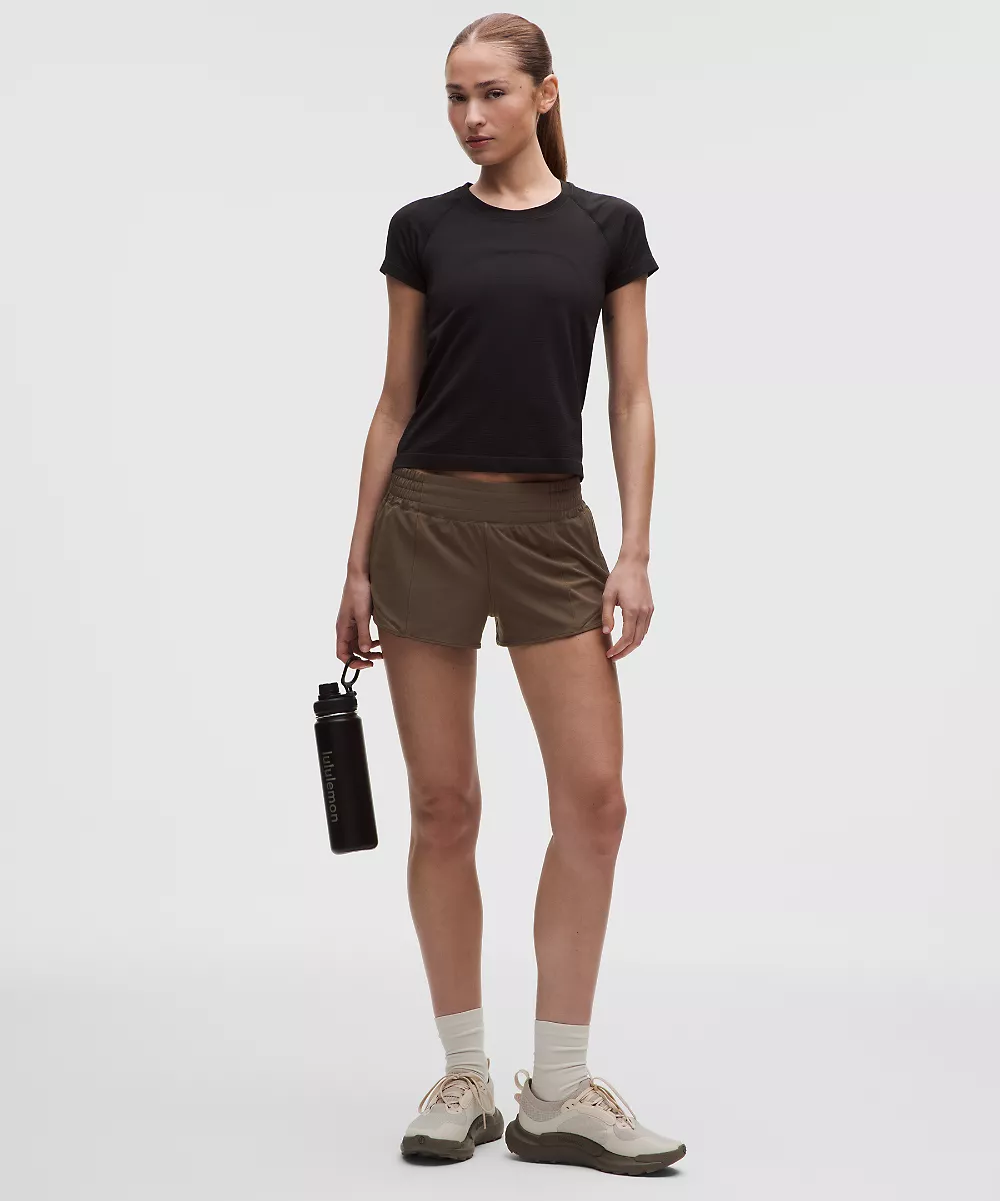 Hotty Hot short doublé taille haute 2.5" — Walnut Crunch, view 1