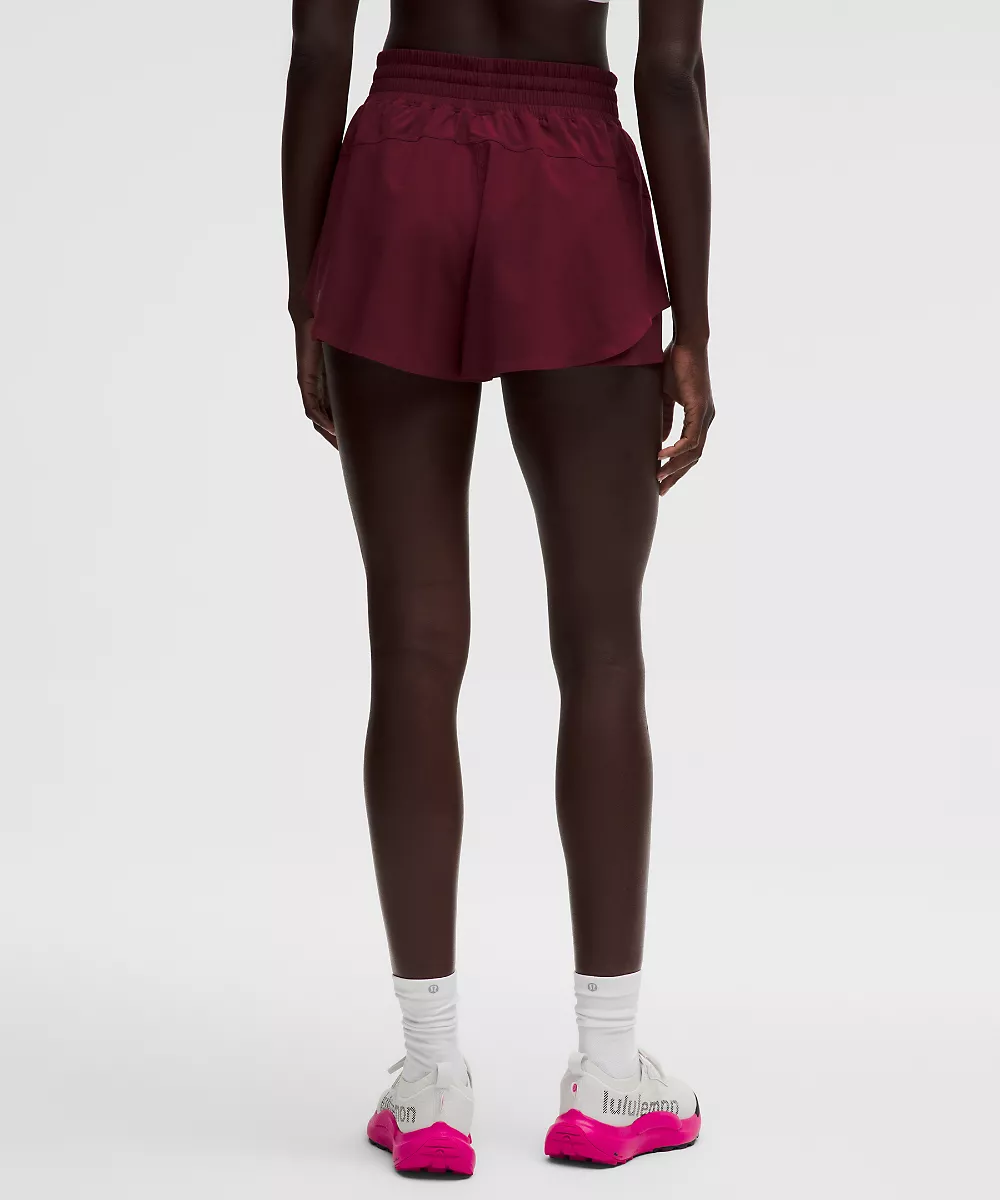 Short de running taille haute Shake It Out 2.5" — Burgundy Bay, view 3