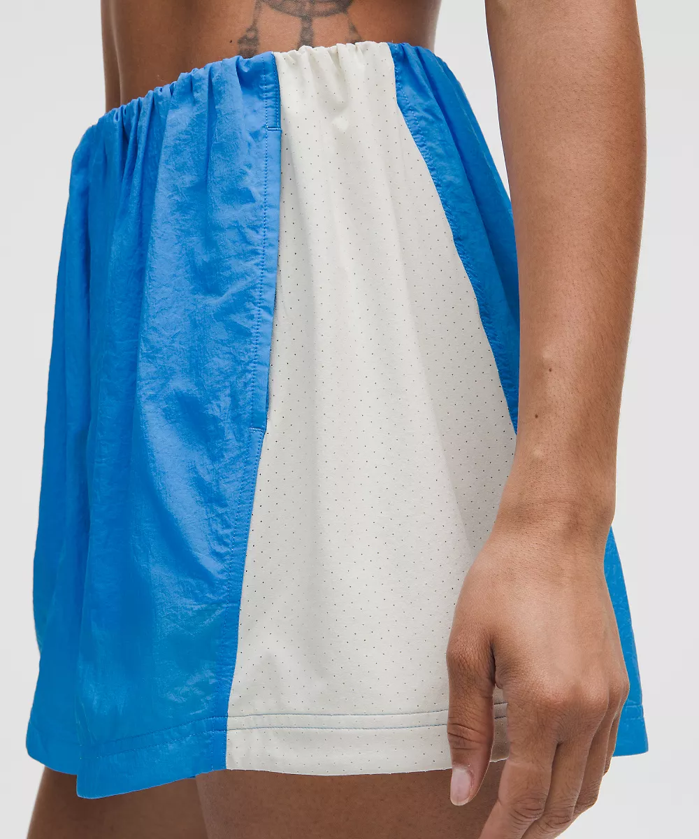 Short taille haute en nylon 5" *Retro Remix Set — Pool Party/Bone, view 5