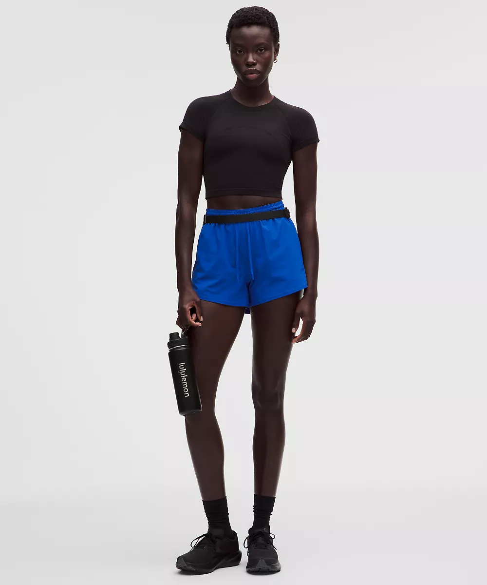 Short taille haute Pace Rival 3" — Beach Ball Blue, view 2