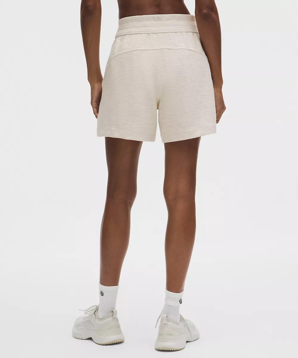 Short taille haute Scuba 5" *Waffle — Heathered Light Ivory, view 3
