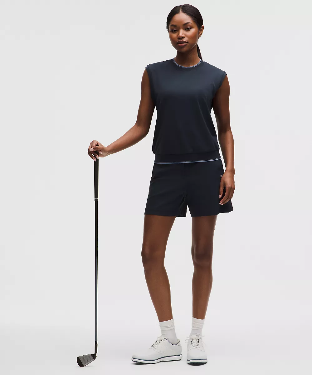 Short de golf en twill extensible 5" — True Navy, view 1
