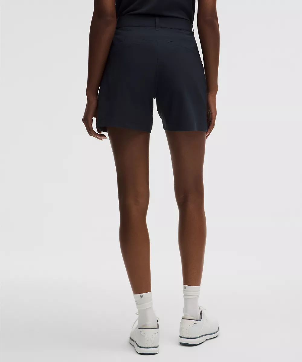 Short de golf en twill extensible 5" — True Navy, view 3