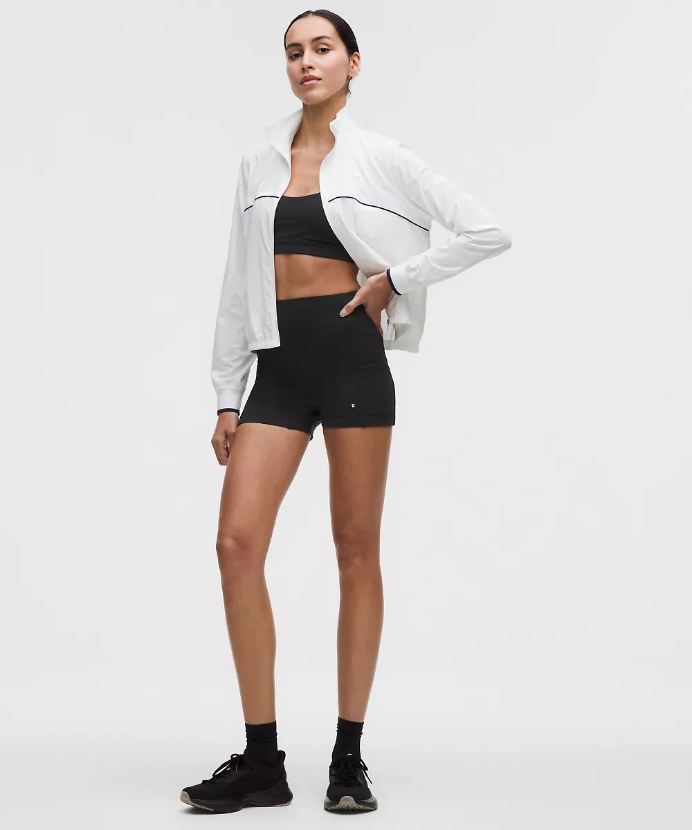 Short de tennis à superposer taille haute 3.5" — Black, view 1