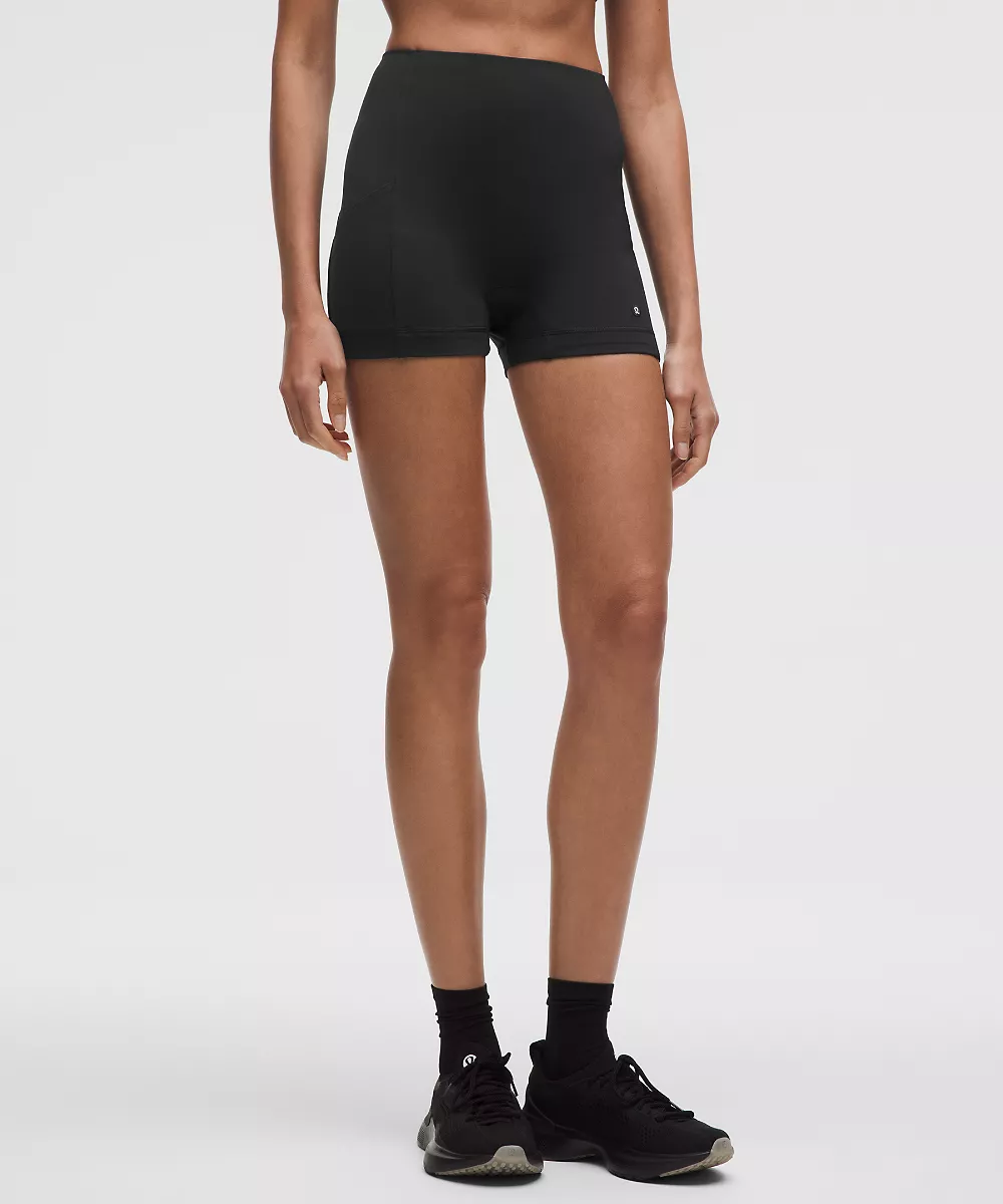 Short de tennis à superposer taille haute 3.5" — Black, view 2