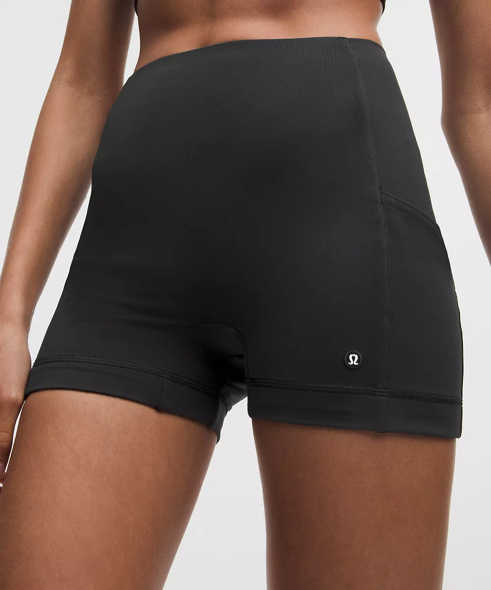 Short de tennis à superposer taille haute 3.5" — Black, view 4
