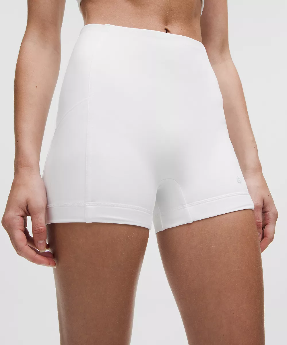 Short de tennis à superposer taille haute 3.5" — White, view 4