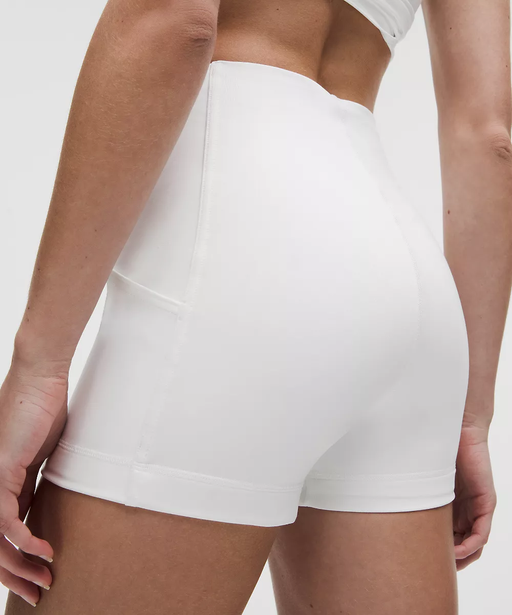 Short de tennis à superposer taille haute 3.5" — White, view 5