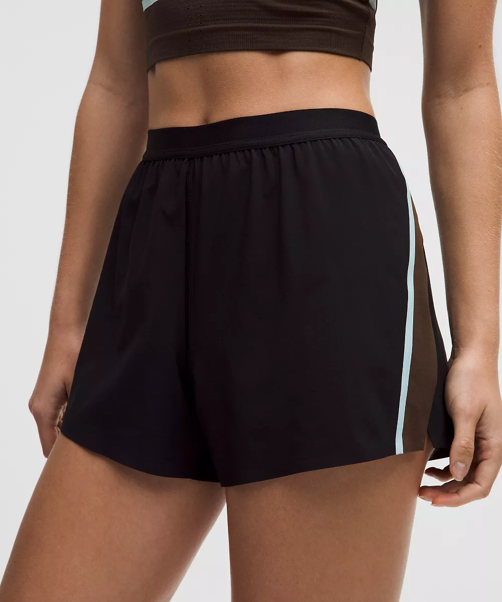 Short taille haute à fente 3" *Stripe — Black/Walnut Crunch/Foam Cloud, view 4