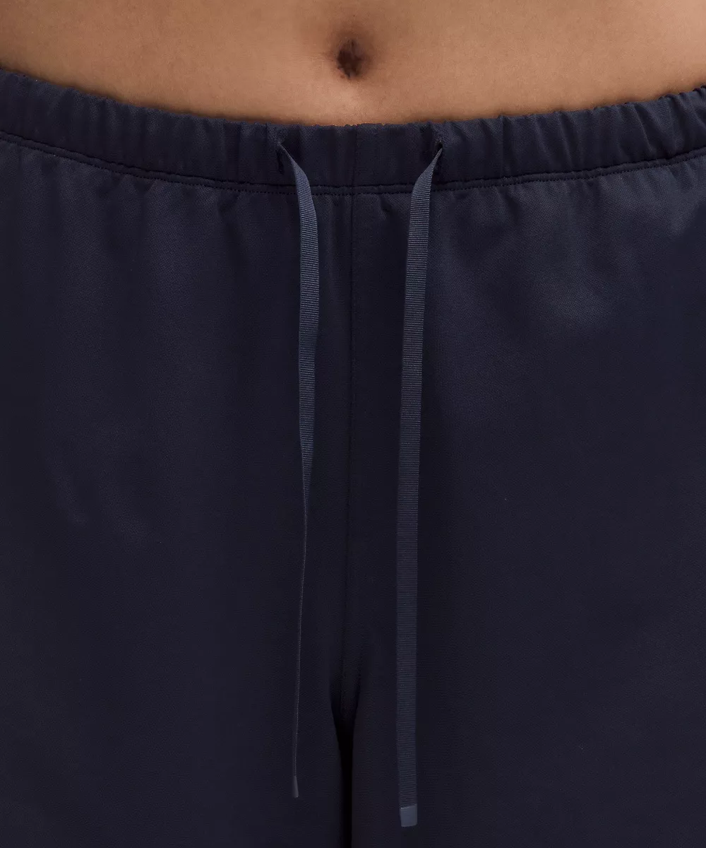 Short de survêtement rayé ample taille basse 9.5" — True Navy/Light Ivory/Burgundy Bay, view 4