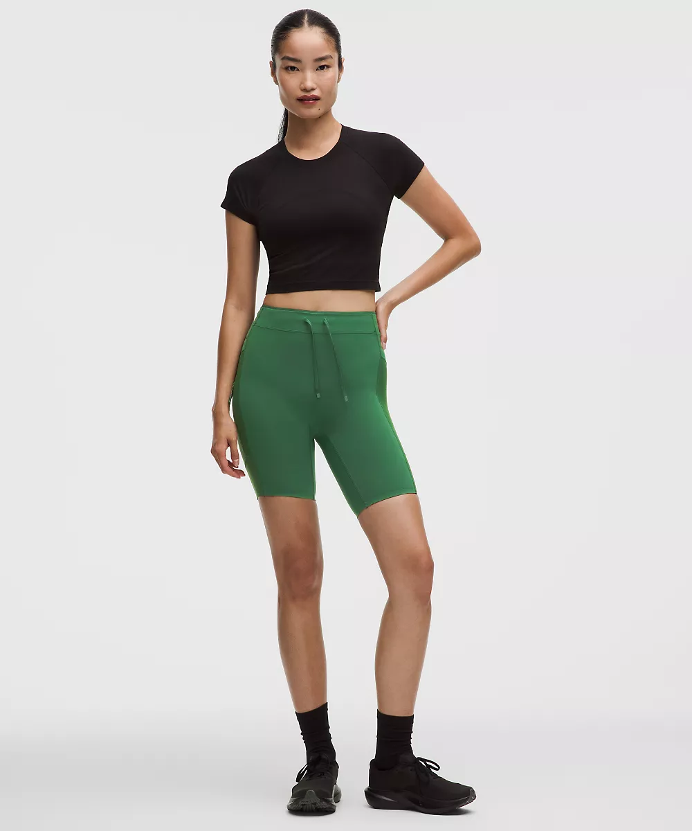 Short de running taille haute No Line 8" — Ivy Grove, view 1
