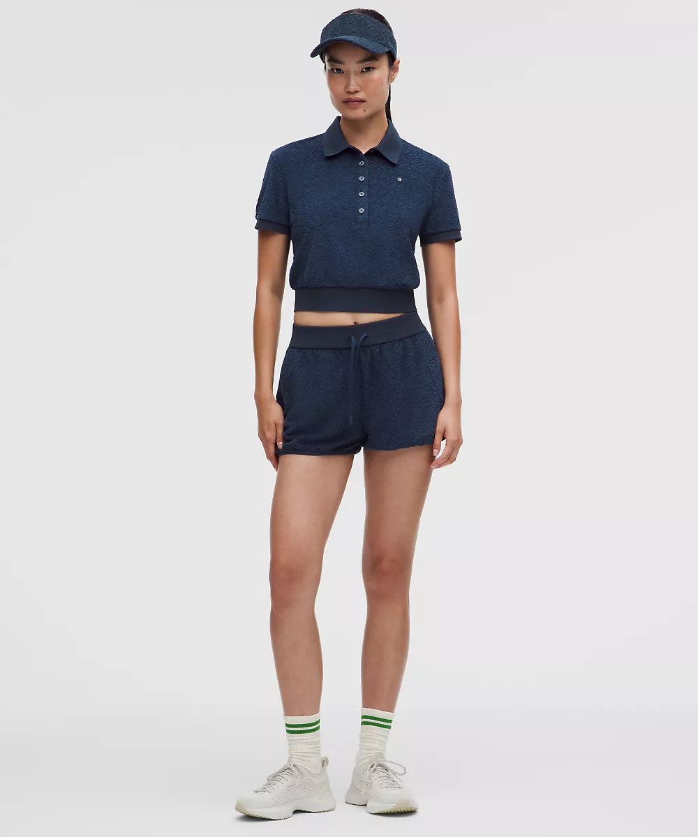 Short de tennis taille haute Ace Advantage en éponge 2" — Diamond Drop Club Blue, view 1