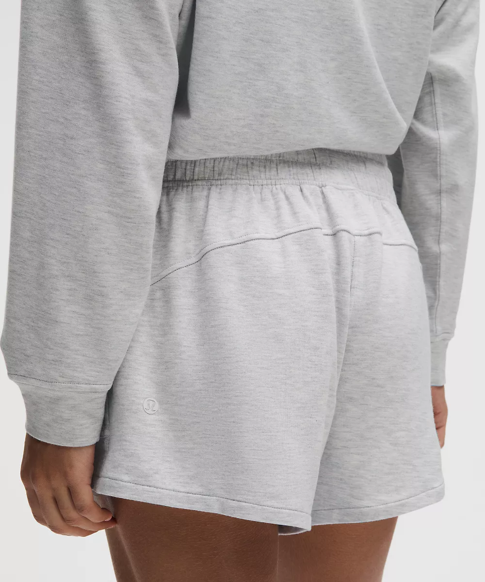 Short taille mi-haute à large ceinture BeCalm 3" — Heathered Core Ultra Light Grey, view 5