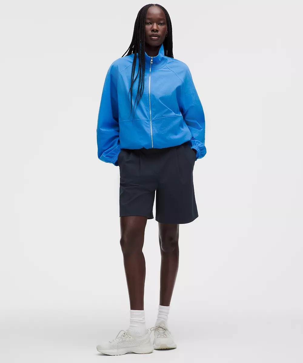 Short plissé Daydrift taille haute 7" — True Navy, view 2