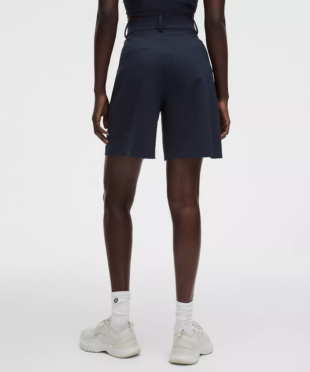 Short plissé Daydrift taille haute 7" — True Navy, view 3