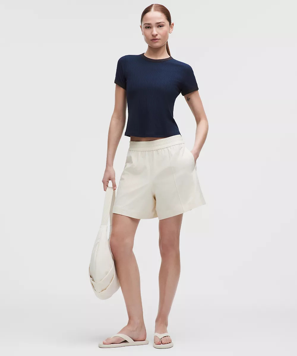 Short taille mi-haute Breezily 6" — Light Ivory, view 2