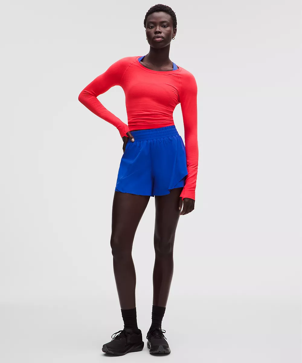 Short de running taille haute Shake It Out 4" — Beach Ball Blue, view 2