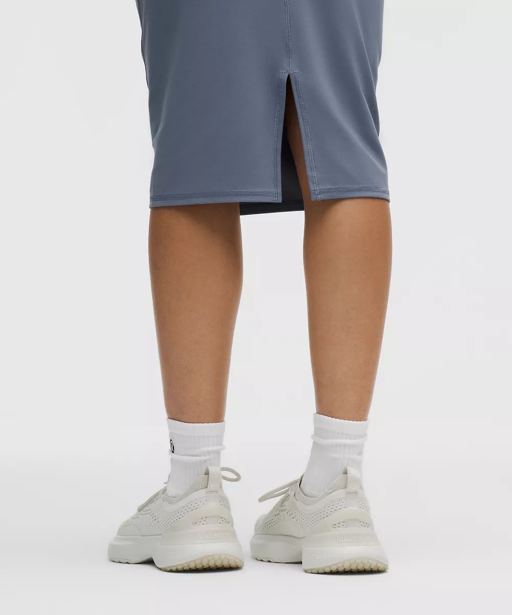 Jupe midi taille haute Nulu coupe ajustée — Oasis Blue, view 4