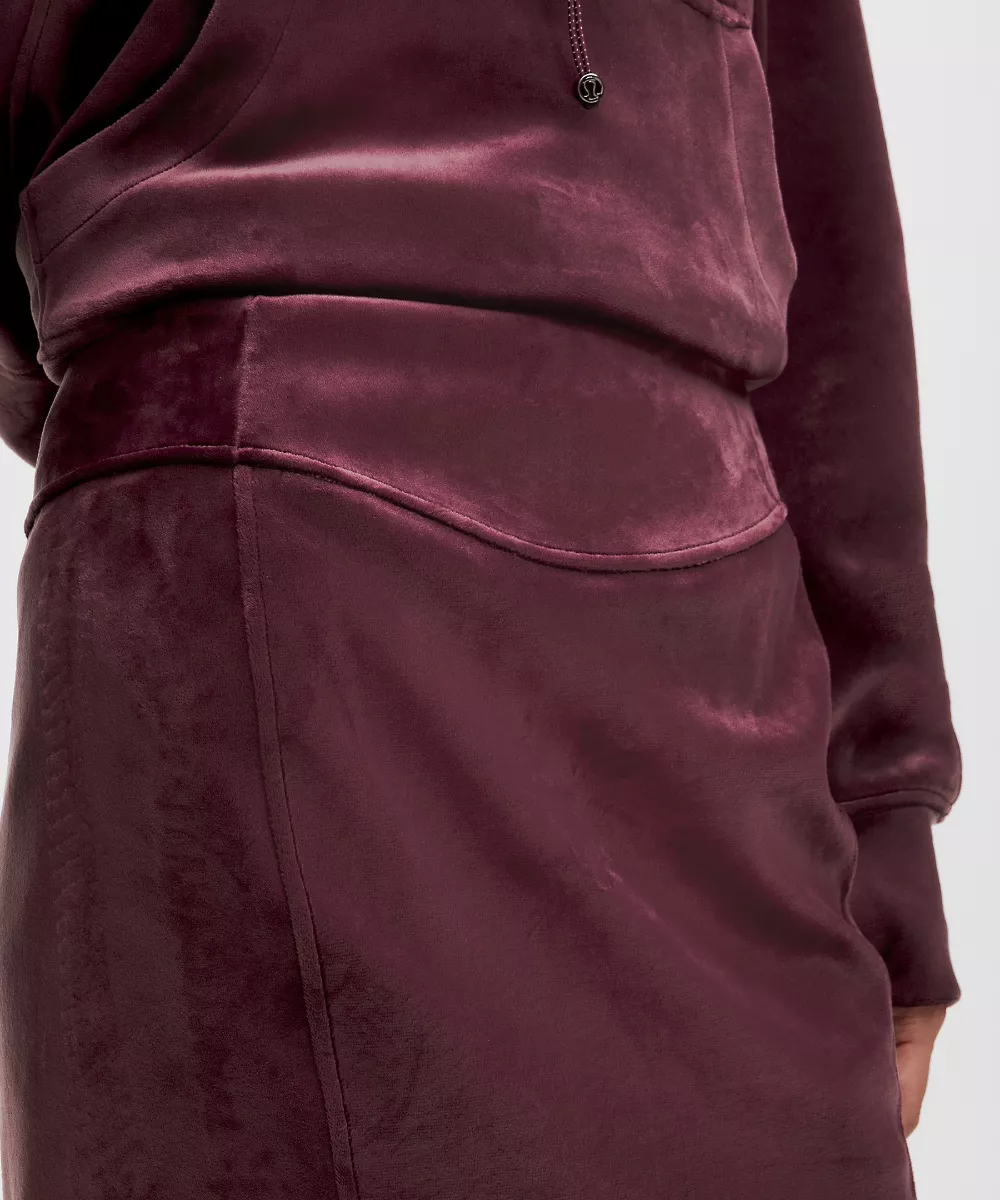 Jupe courte taille mi-haute Scuba *Velvet — Garnet, view 4