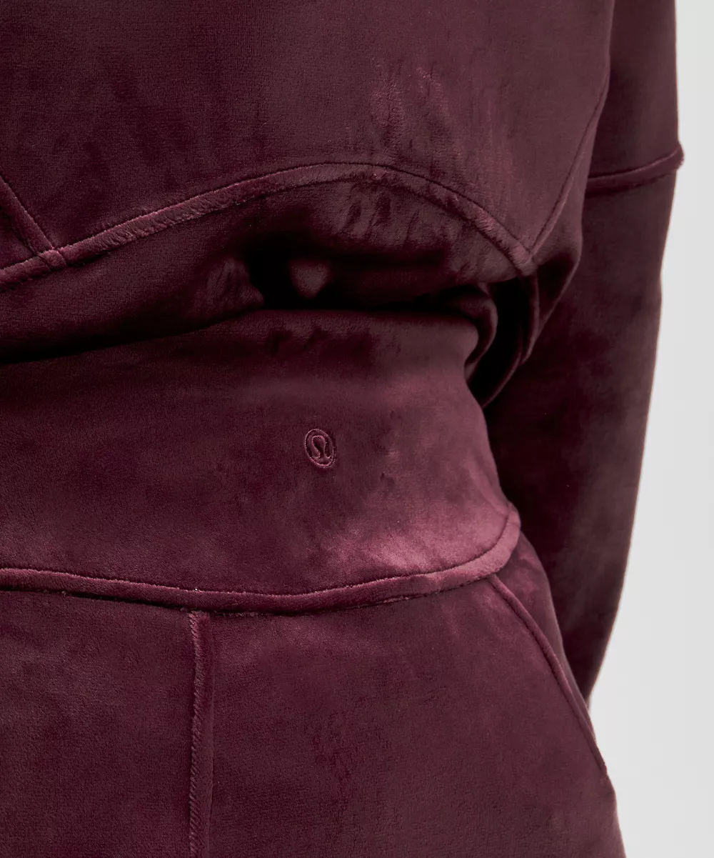 Jupe courte taille mi-haute Scuba *Velvet — Garnet, view 5
