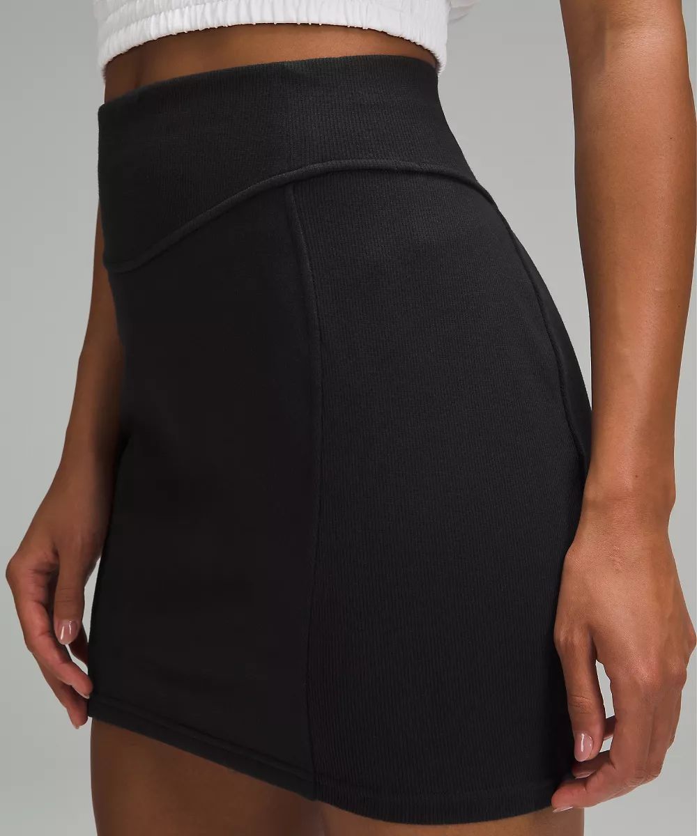Jupe courte taille haute Scuba — Black, view 4