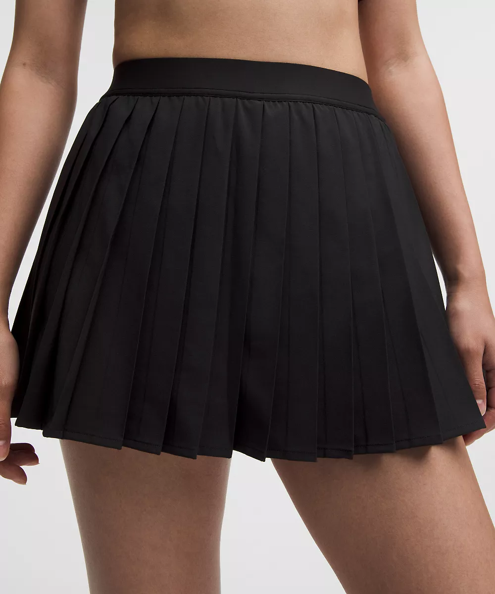 Jupe de tennis plissée taille haute — Black, view 4