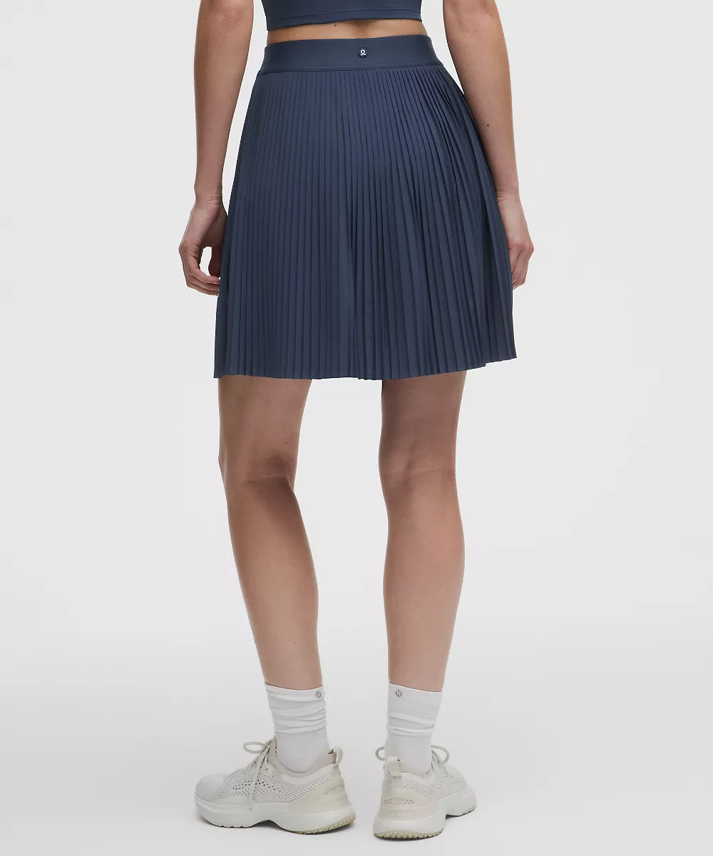 Jupe de tennis plissée taille haute longueur genou — Club Blue, view 3