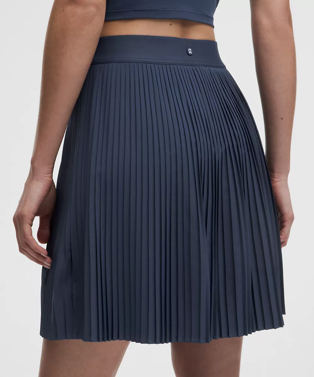 Jupe de tennis plissée taille haute longueur genou — Club Blue, view 5
