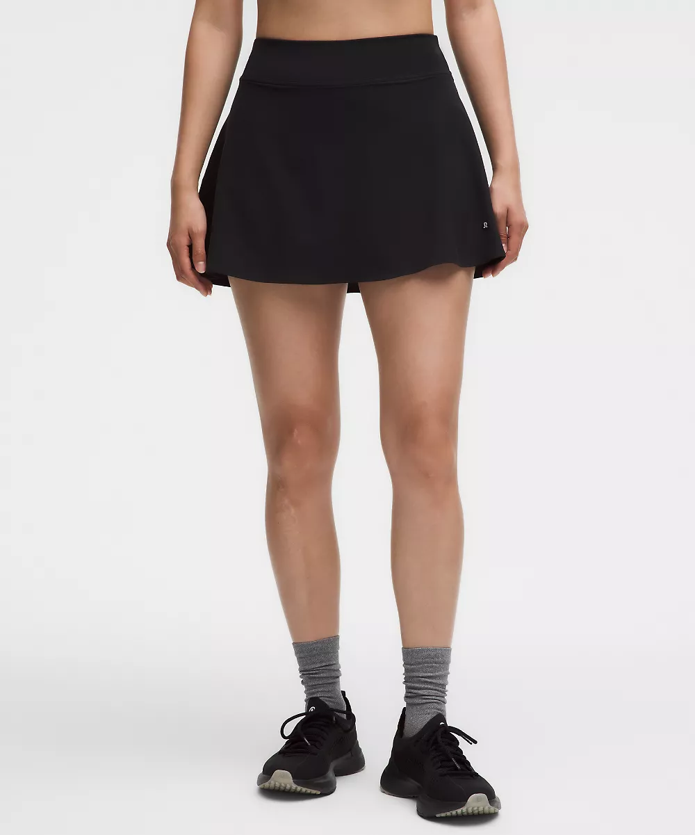 Jupe de tennis légère taille haute *Stitched Logo — Black, view 2