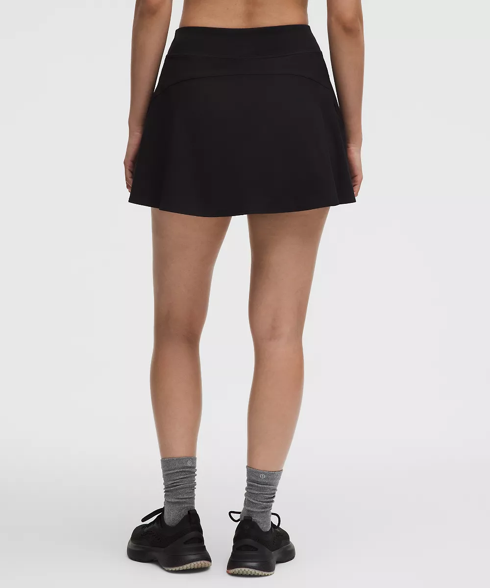 Jupe de tennis légère taille haute *Stitched Logo — Black, view 3