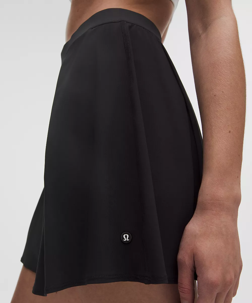 Jupe de tennis taille haute à plis inclinés — Black, view 5