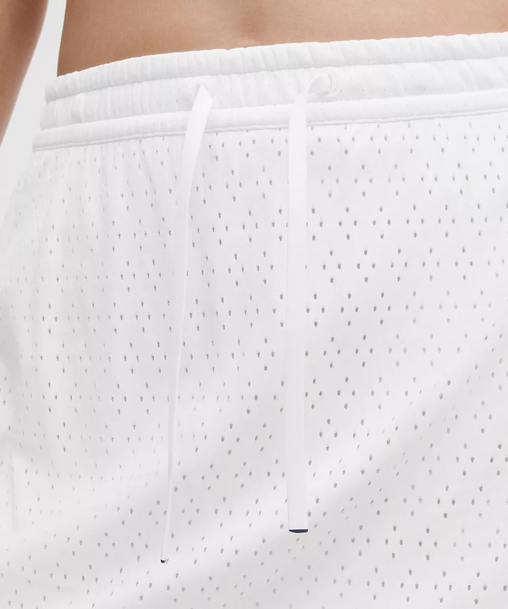 Jupe de tennis taille haute Ace Advantage en maille tricotée — White/Club Blue, view 4